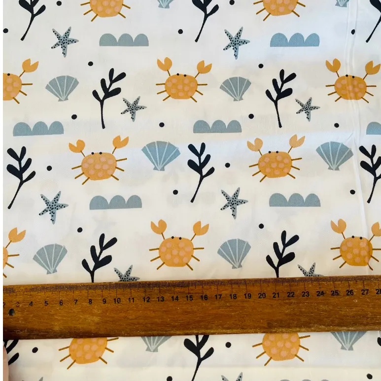 ผ้าคอตตอน 100% ทอทวิล หน้ากว้าง 160 เซนติเมตร ลายปู ริ้วทางเขียวเข้ม ลายปู