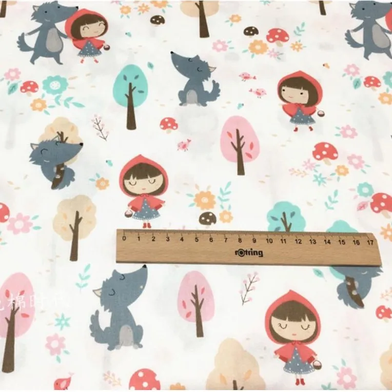 ผ้าคอตตอน 100% ทอทวิลคอตตอน ผ้าเมตร หน้ากว้าง1.6 เมตร ลายไดโนเสาร์ ลายรถ ลายเด็กผู้ชาย ลายหนูน้อยหมวกแดง-106