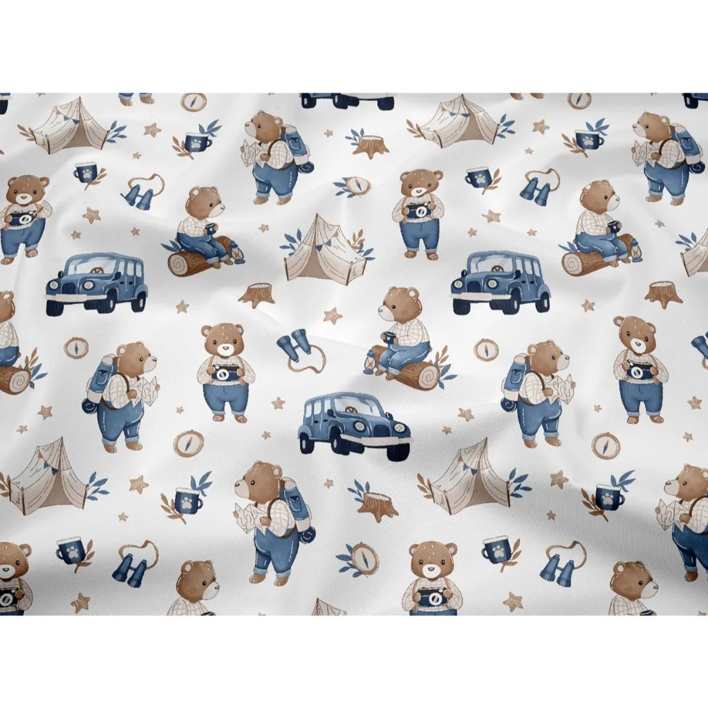 ผ้าาคอตตอน 100% คอตตอนทอทวิล ผ้าหน้ากว้าง 1.6 เมตร ลาย Blue bear travel  ลาย Brown bear travel รูปที่ 3
