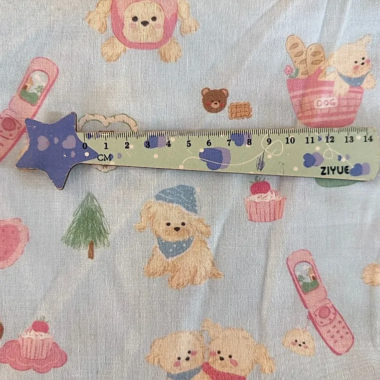 ผ้าคอตตอน 100%  ผ้าเมตร หน้ากว้าง 2.5 เมตร 98 นิ้ว ลาย Cute Dog เหมาะนำไปทำผ้าอ้อม ผ้าห่อตัวเด็กแรกเกิด รูปที่ 9