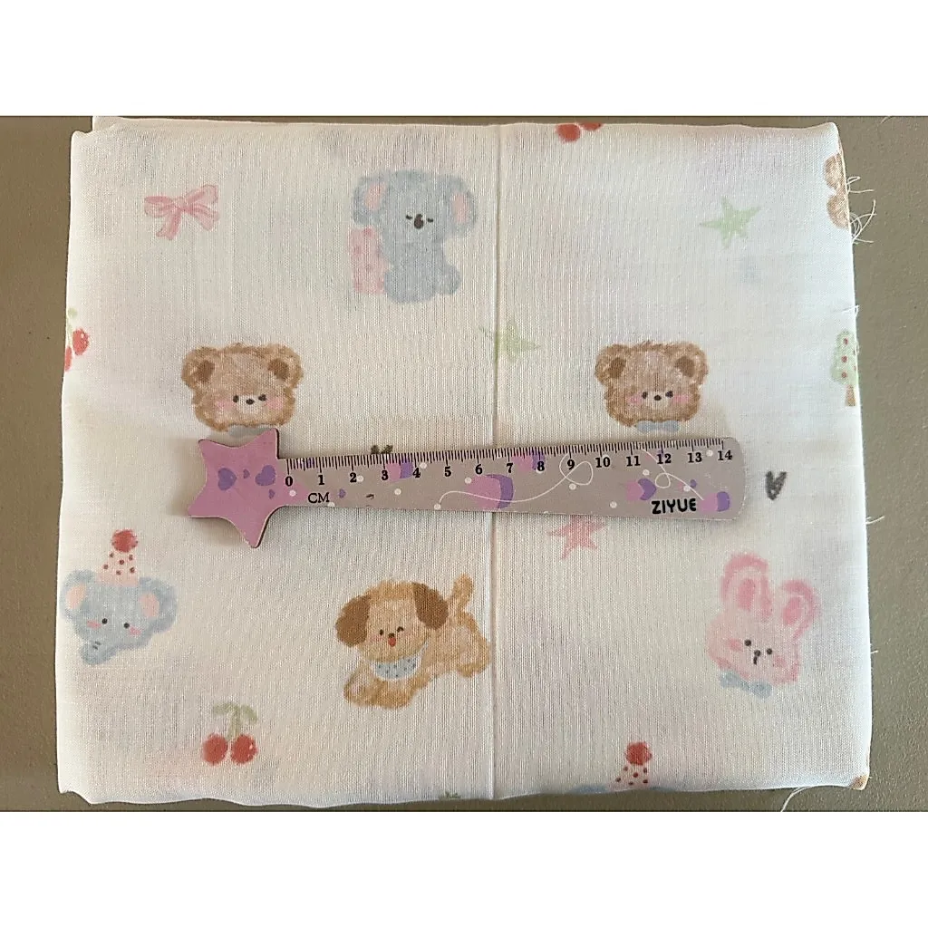 ผ้าคอตตอน 100% ทอโปร่ง ผ้าเมตร หน้ากว้าง 2.5 เมตร 98 นิ้ว ลาย Cute Pets เหมาะนำไปทำผ้าอ้อม ผ้าห่อตัวเด็กแรกเกิด รูปที่ 8