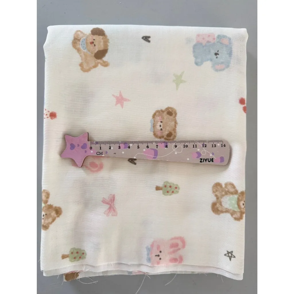 ผ้าคอตตอน 100% ทอโปร่ง ผ้าเมตร หน้ากว้าง 2.5 เมตร 98 นิ้ว ลาย Cute Pets เหมาะนำไปทำผ้าอ้อม ผ้าห่อตัวเด็กแรกเกิด รูปที่ 7