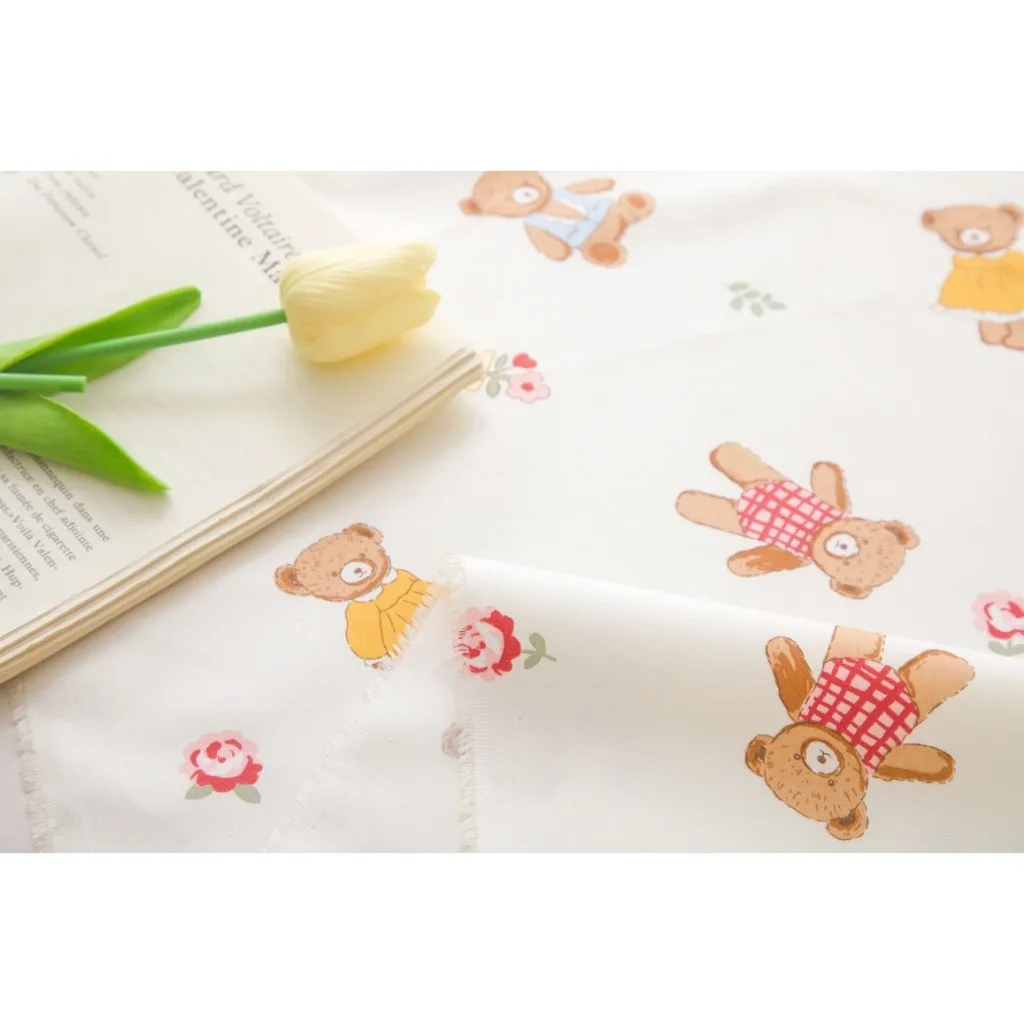 ผ้าาคอตตอน 100% คอตตอนทอทวิล ผ้าหน้ากว้าง 1.6 เมตร ลาย Hello sweet bear รูปที่ 5