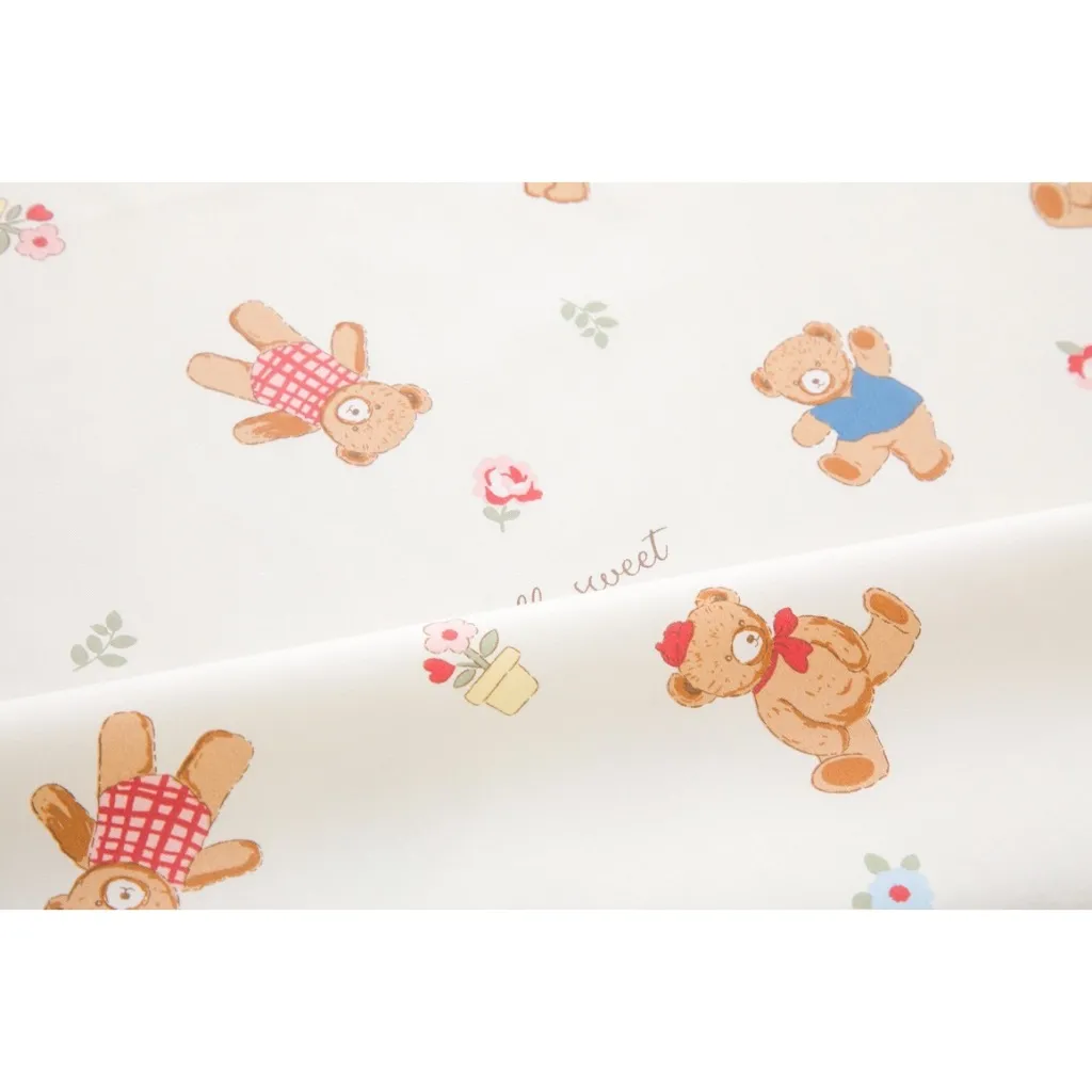ผ้าาคอตตอน 100% คอตตอนทอทวิล ผ้าหน้ากว้าง 1.6 เมตร ลาย Hello sweet bear รูปที่ 4