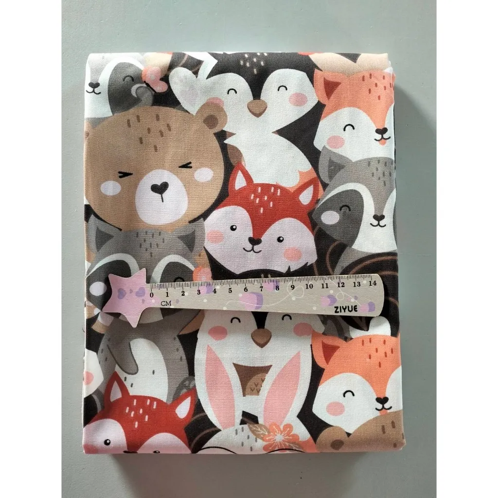 ผ้าาคอตตอน 100% คอตตอนทอทวิล ลาย big animals ลาย small animals รูปที่ 4