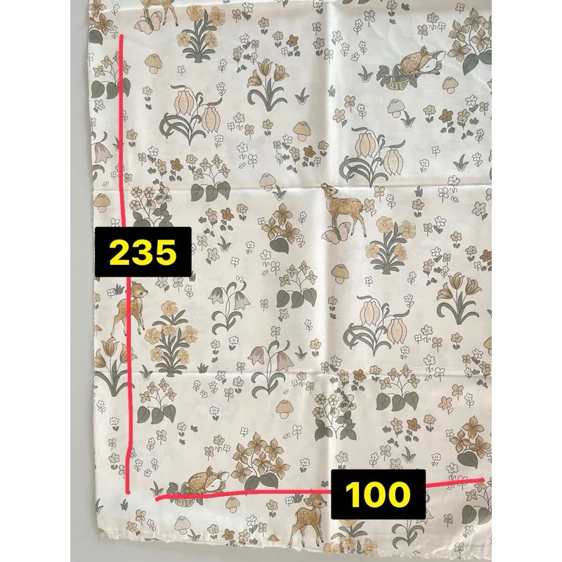 ผ้าคอตตอน 100% ทอทวิล ผ้าเมตร หน้ากว้าง2.35 เมตร 93 นิ้ว ลายกวางในทุ่งดอกไม้ รูปที่ 7