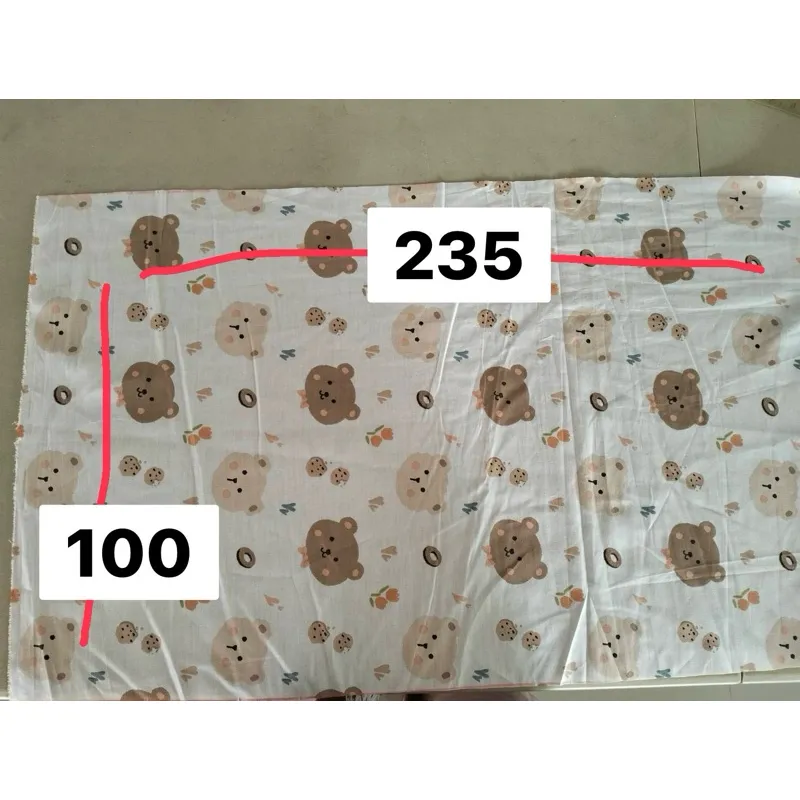 ผ้าคอตตอน 100% ทอทวิล ผ้าเมตร พิมพ์ลายดอก ลายหมี หน้ากว้าง2.35 เมตร 93 นิ้ว รูปที่ 9