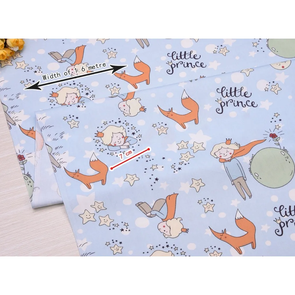 ผ้าคอตตอน 100% ทอทวิล หน้ากว้าง 160 เซนติเมตร ลายเจ้าชายน้อย ลายเสือ ลายขนมเค้ก รูปที่ 3