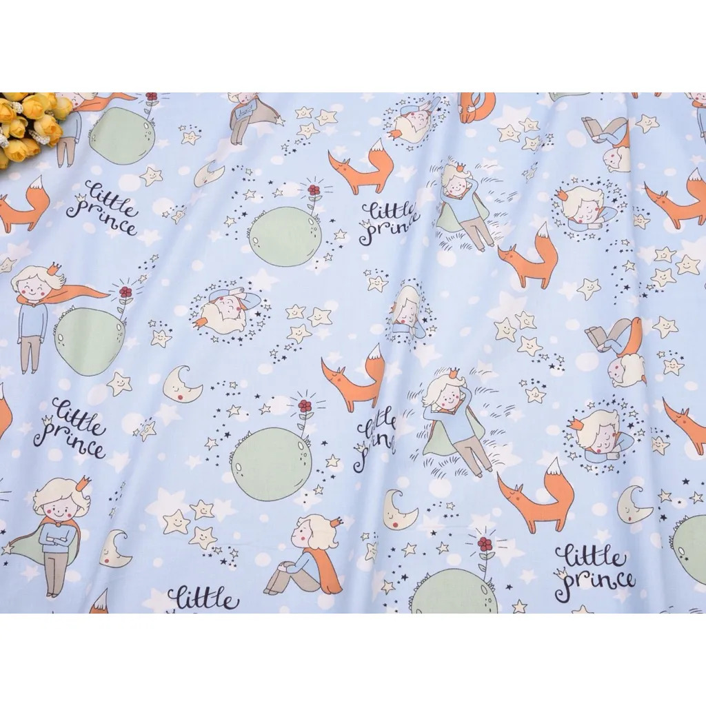 ผ้าคอตตอน 100% ทอทวิล หน้ากว้าง 160 เซนติเมตร ลายเจ้าชายน้อย ลายเสือ ลายขนมเค้ก รูปที่ 2