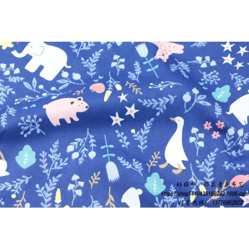 ผ้าคอตตอน 100% ทอทวิล ผ้าเมตร  ลายการ์ตูน นกฮูก หมี เทดดี้ กราฟฟิค หน้ากว้าง 1.60 เมตร รูปที่ 9