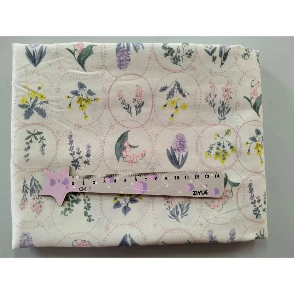 ผ้าคอตตอน 100% ทอทวิล หน้ากว้าง 2.35 เมตร ตัดขายเป็นเมตรๆ พิมพ์ลายดอกลาเวเดอร์ รูปที่ 6
