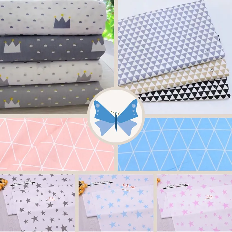 ผ้าคอตตอน 100% ทอทวิล ผ้าเมตร ลายดาว ลายมงกุฏ ลายกราฟฟิค  หน้ากว้าง1.6 เมตร