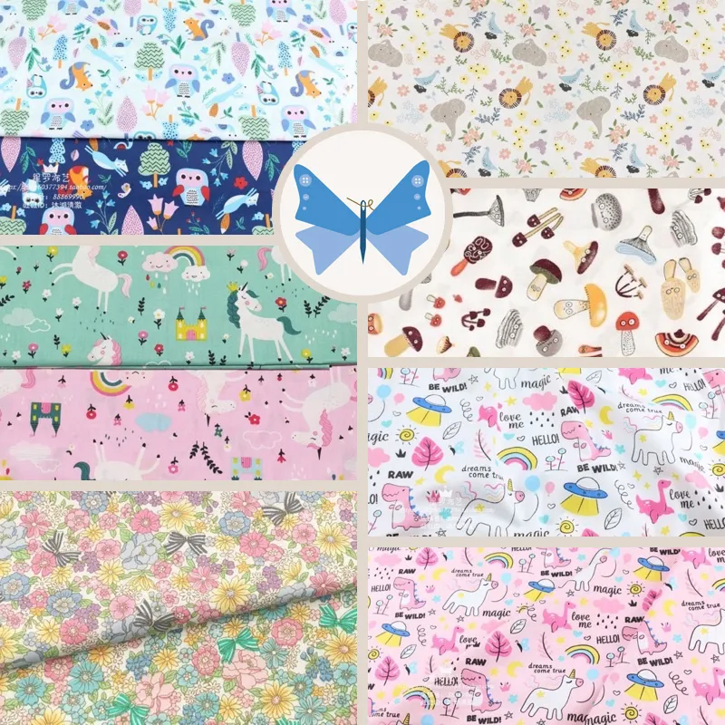 ผ้าคอตตอน 100% ทอทวิล ผ้าเมตร พิมพ์ลายดอกไม้ หน้ากว้าง 160 เซนติเมตร หรือ 63นิ้ว
