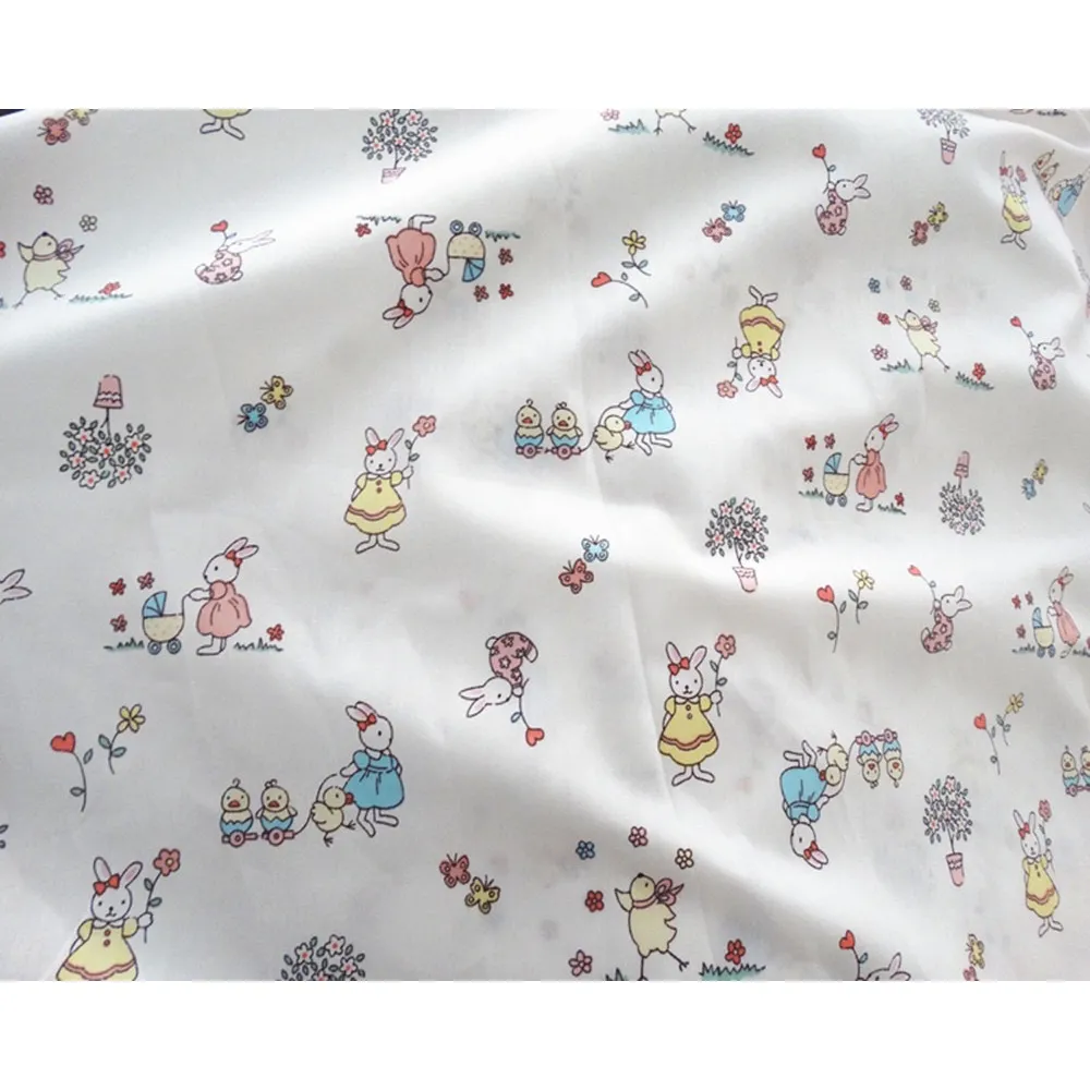 ผ้าคอตตอน 100% ทอทวิล ผ้าเมตร หน้ากว้าง1.6 เมตร ลายกระต่าย พร้อมส่ง รูปที่ 4