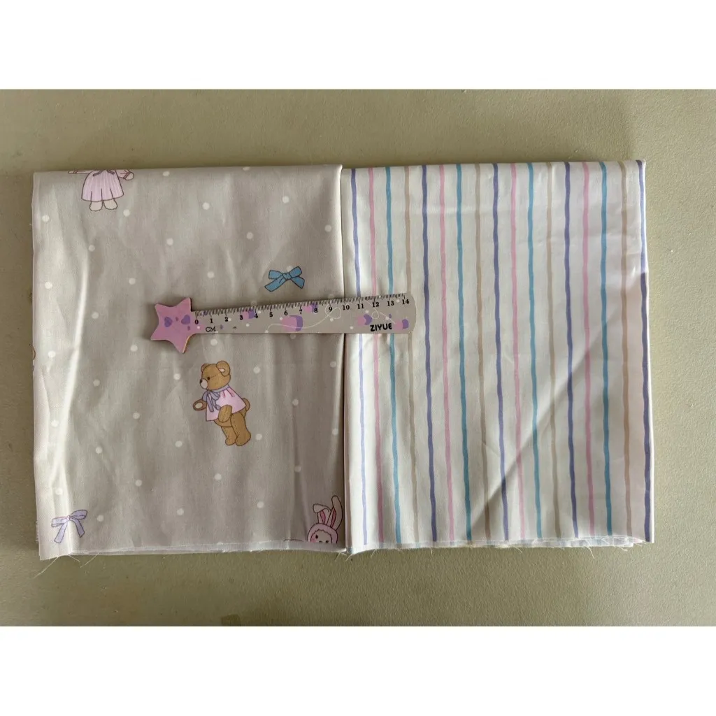 ผ้าคอตตอน 100% คอตตอนทวิล หน้ากว้าง1.6 เมตร ตัดขายเป็นเมตร ลายหมีโบว์จุด ลายริ้วทางเรนโบว์ รูปที่ 8