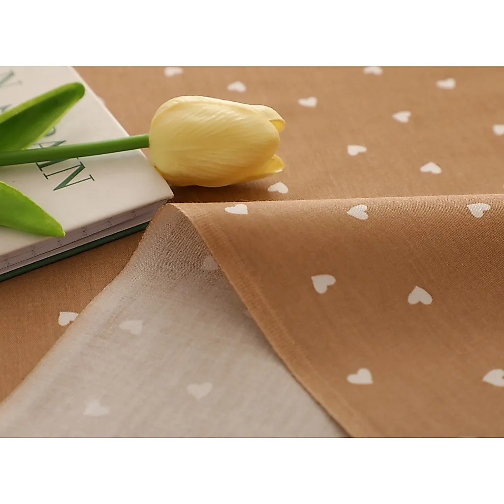 ผ้าาคอตตอน 100% คอตตอนทวิล ผ้าหน้ากว้าง1.6 เมตร หรือ 63 นิ้ว พิมพ์ลายสิงโตกับชีต้า ลายหัวใจขาวพื้นน้ำตาล รูปที่ 5