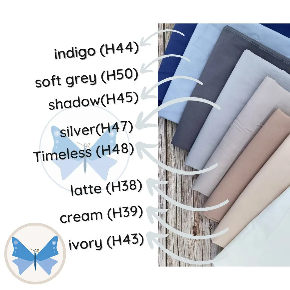ผ้าคอตตอน 100% ทอทวิล ผ้าเมตร  สีพื้น สีล้วน หน้ากว้าง 1.60 เมตร เกรดA60 เนื้อเงา นิ่มลื่น
