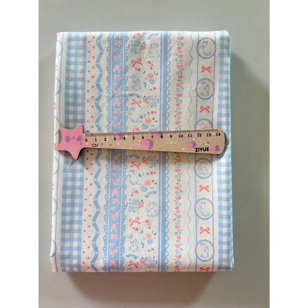 ผ้าคอตตอน 100% cotton poplin  ตัดขายเป็นเมตร หน้ากว้าง 145 เซนติเมตร ลาย Rabbit bow flower รูปที่ 7