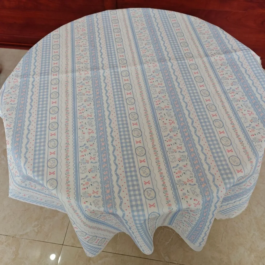 ผ้าคอตตอน 100% cotton poplin  ตัดขายเป็นเมตร หน้ากว้าง 145 เซนติเมตร ลาย Rabbit bow flower รูปที่ 4